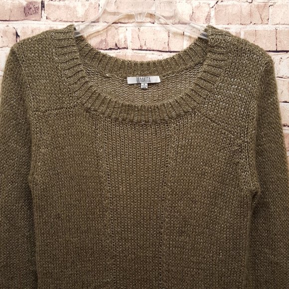 BB Dakota Pullover Sweater Brown Textured Long Sleeve Hi-Low Size Small - Picture 4 of 12